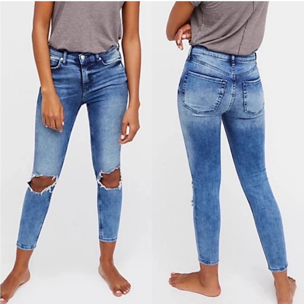 Free People | Busted Distressed Skinny Jeans